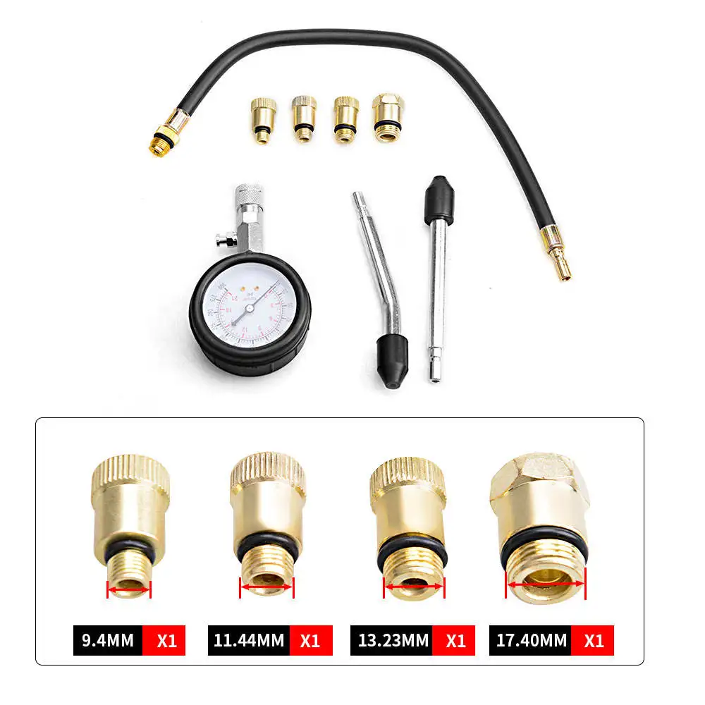 2Pcs Portable Manual Cylinder Pressure Gauge Kit, Household Engine Pressure Testing Tool Set For Daily Inspection