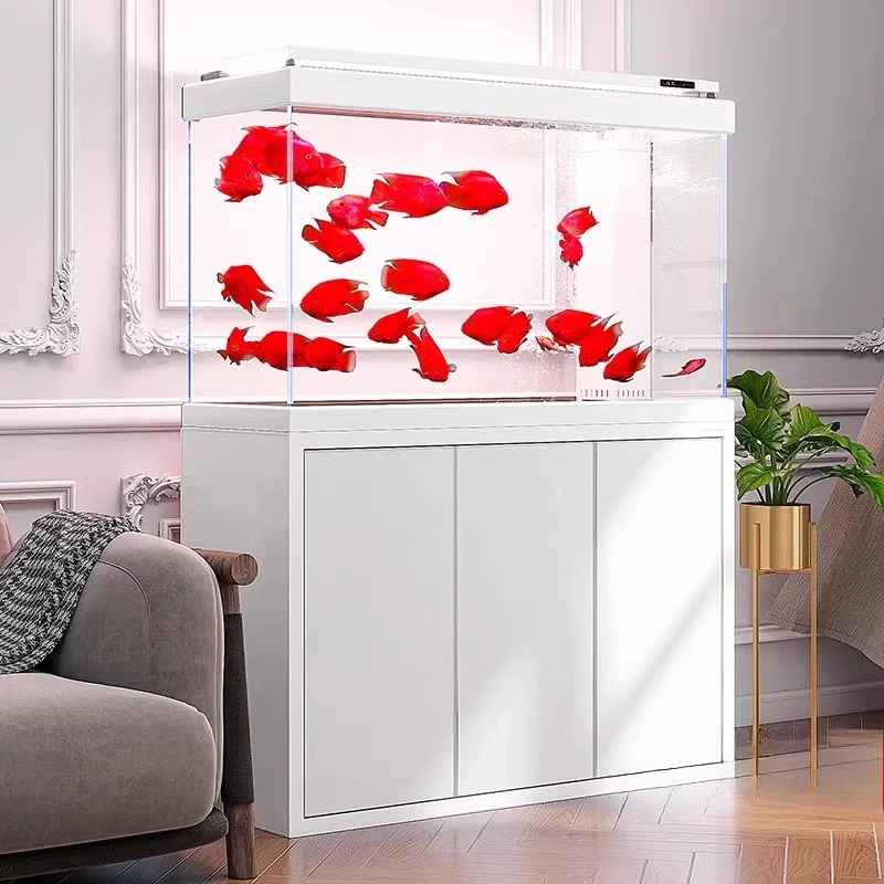 

Nordic Creative Fish Tank Cabinet Living Room Ecological Aquarium Glass Bottom Filtration Large Aquarium Home Furniture FYFT