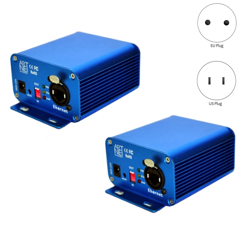 

Artnet 1024 2 Port Bidirectional Artnet Converter Standard DMX512 Output RJ45 Net Connector Sulite DMX LAN512