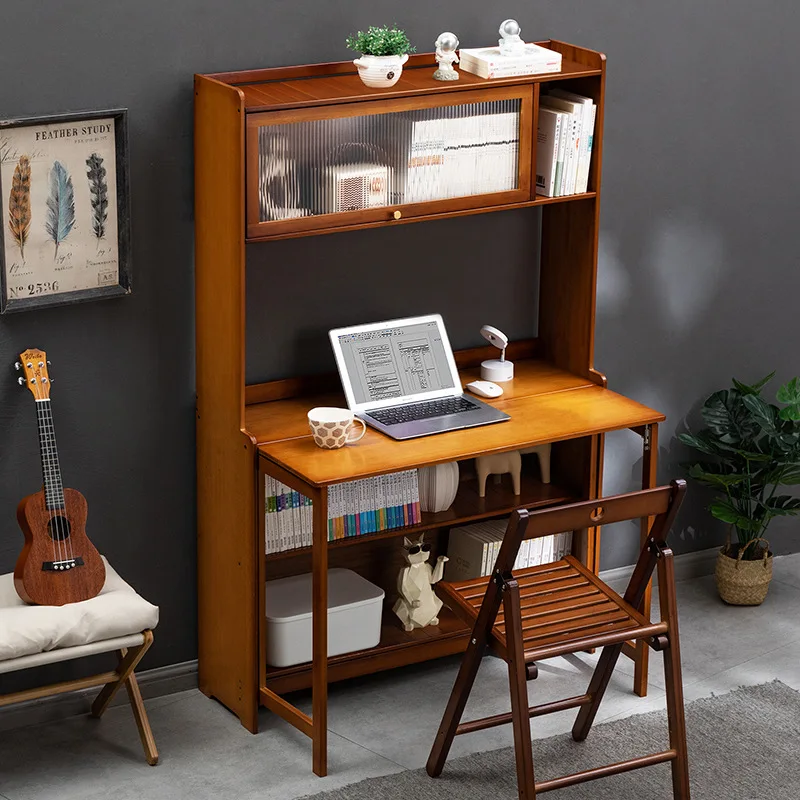 Foldable student desks and chairs Study table and chair set Household computer desk Simple study desk Floor