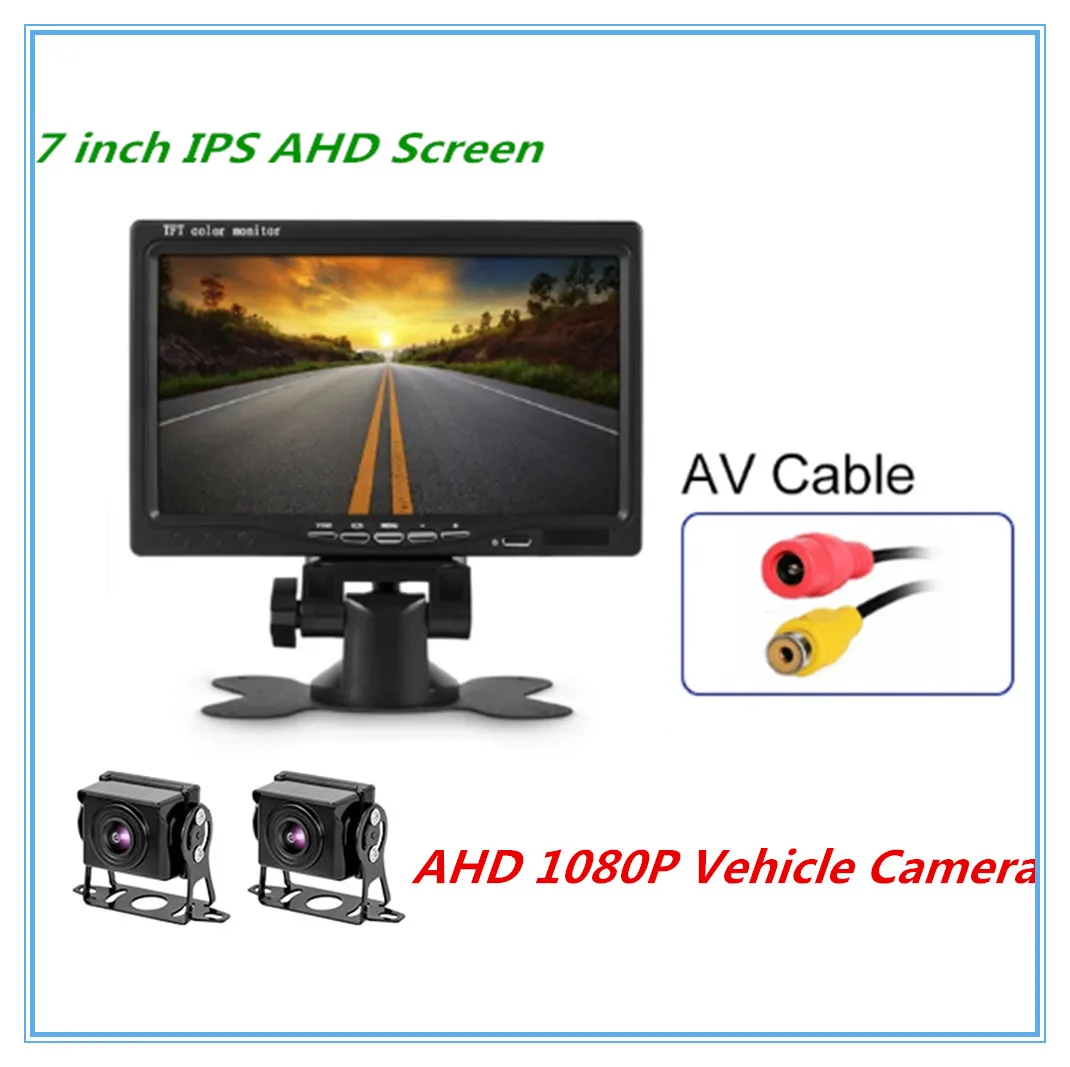 

AHD 7" IPS Screen 1920*1080P Car CCTV Monitor With 2 Starlight Night Vision Car Rear View AHD 1080P Vehicle Camera