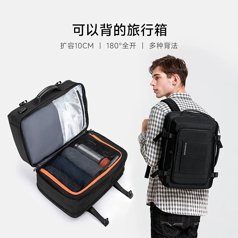 Kingsons Large-Capacity Travel  Backpack USB Charging Outdoor Business Backpack Commuter Bag for Men Women