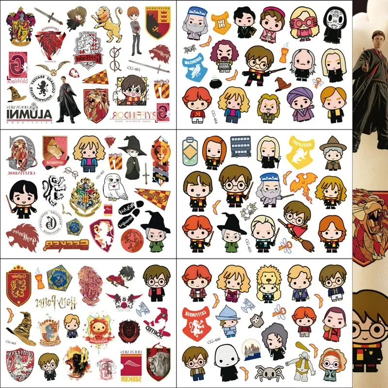 Kawaii Cartoon Sticker Toy Harries Animated Character Movie Hermione RON Tattoo Sticker Girl Boy Potters Christmas Birthday Gift