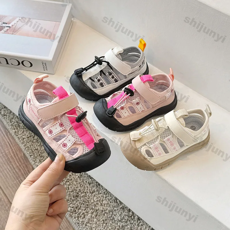 

Girl Children Casual Sport Sandals 2026 Summer New Comfort Breathable Kids Soft Bottom Beach Shoes Non Slip Boy Casual Sneakers