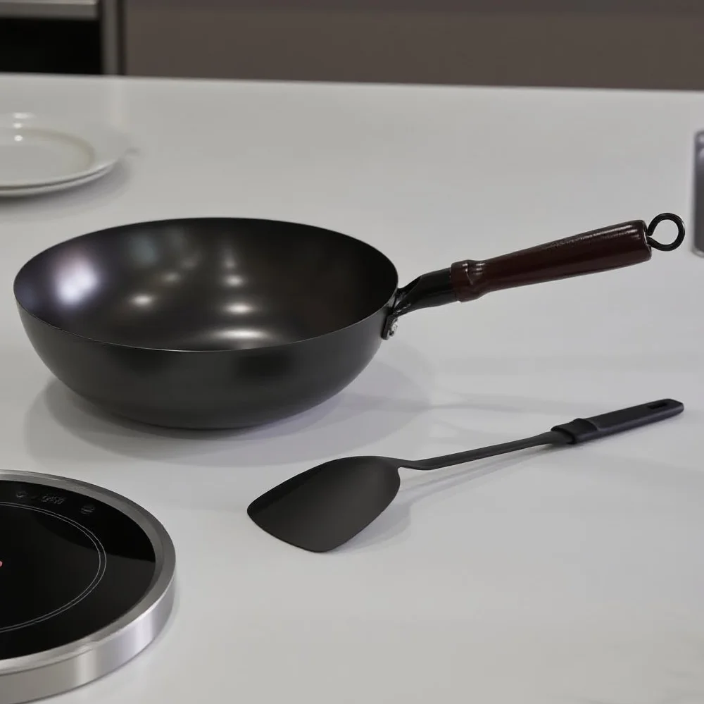 

34 СМ Китайский WOKS Чугун с плоским дном Деревянная рукоятка Стеклянная крышка Газ Электромагнитный двойного назначения Легкое масло Низкий дым