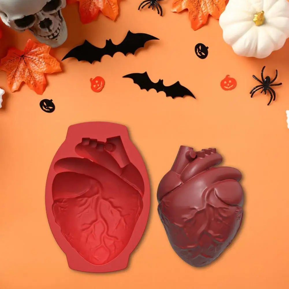 Food Grade Baking Mold Realistic Heart Silicone Cake Mold for Halloween Baking Diy Chocolate Candy Tools