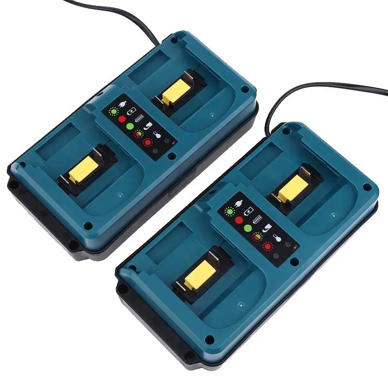 شاحن ثنائي المنفذ لبطاريات الليثيوم ماكيتا 18-20 فولت القابلة لإعادة الشحن، مثالي لـ BL1860B، BL1850B، BL1830، BL1860، L1854.