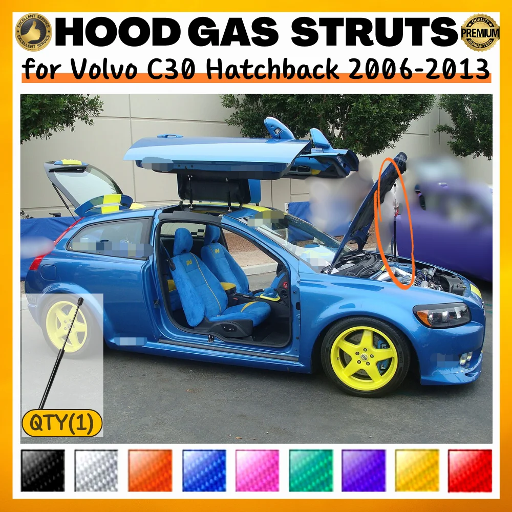 

Qty(1) Стойка капота для Volvo C30 Hatchback 2006-2013, передний капот, подъемная опора из углеродного волокна, газовая пружина, демпфер амортизатора