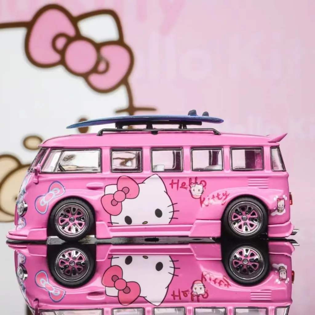 

Liberty Car 1/64 VW T1 Van Kombi Widebody Modified Hello Kitty livery alloy