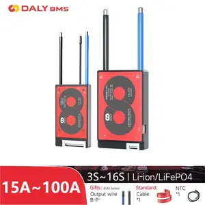 2024 DALY BMS 3S 4S 6S 7S 10S 12S 13S 14S 15S 16S LI-EN 및 LIFEPO4 32700 22650 18650 BMS 균형 기능 및 NTC 15A ~ 100A 8 최고의 판매 3s Lipo Shorty -№7