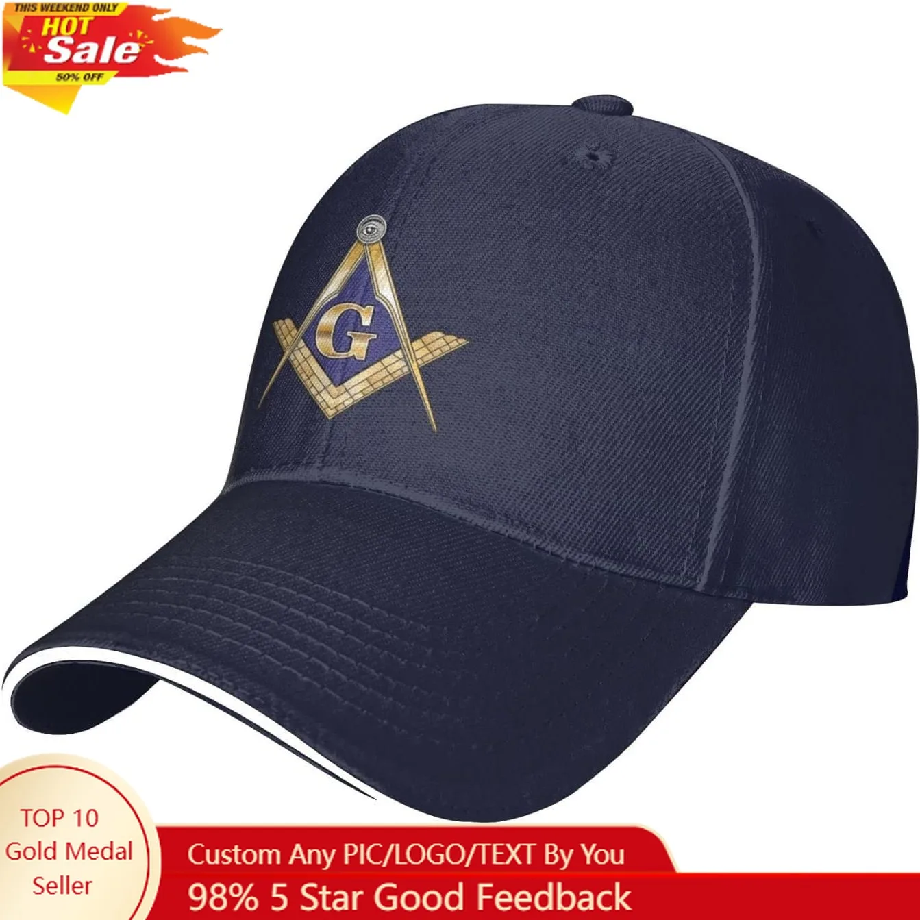 

Masonic Baseball Hats for Men Women Navy Blue Trucker Hat Sun Hats Fishing Hat Dad Hat Baseball Caps