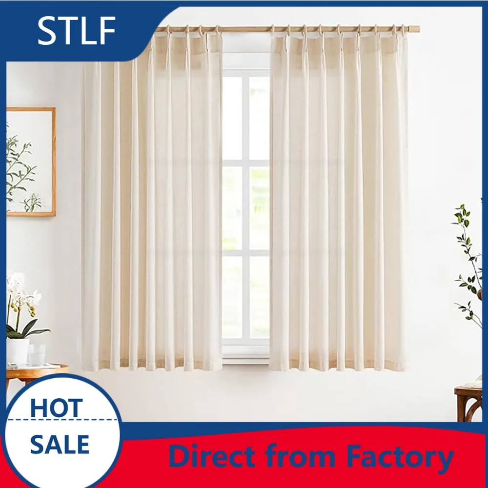 Ready Made Soft Solid Color Polyester Sheer Curtains Electric Operation Wave  Custom Size Light Filtering Flame Retardant1㎡
