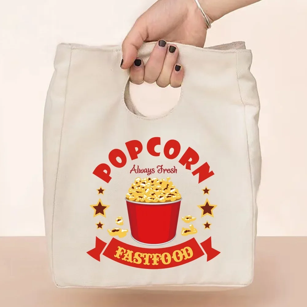 Large Capacity Lunch Bag Daily Student Office Worker Insulated Lunch Bag Portable Food Print Camping Thermal Picnic Pouch Unisex