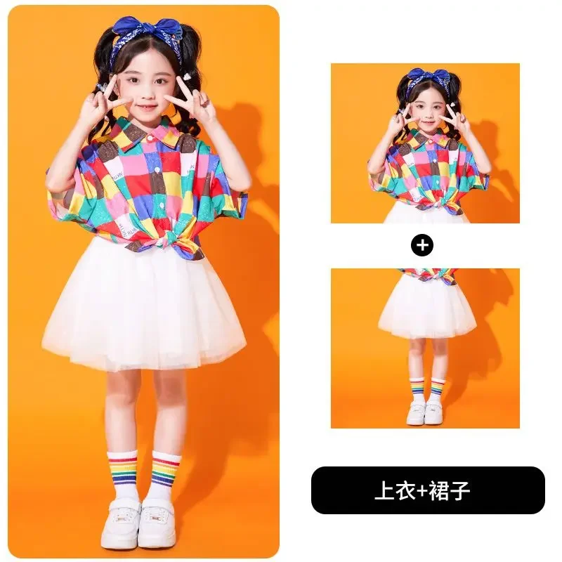 Costumes de danse Hip Hop pour groupe de pom-pom girl, vêtements de danse Jazz pour la journée des enfants, haut et short pour garçons et filles, jupes, vêtements de danse de rue