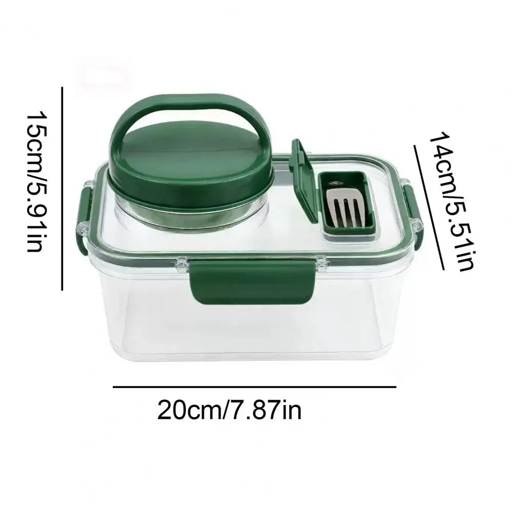 Salad Container with Dressing Cup 2-pack Salad Jar Meal Prep Containers with Dressing Cup Fork Leakproof Airtight for Picnic