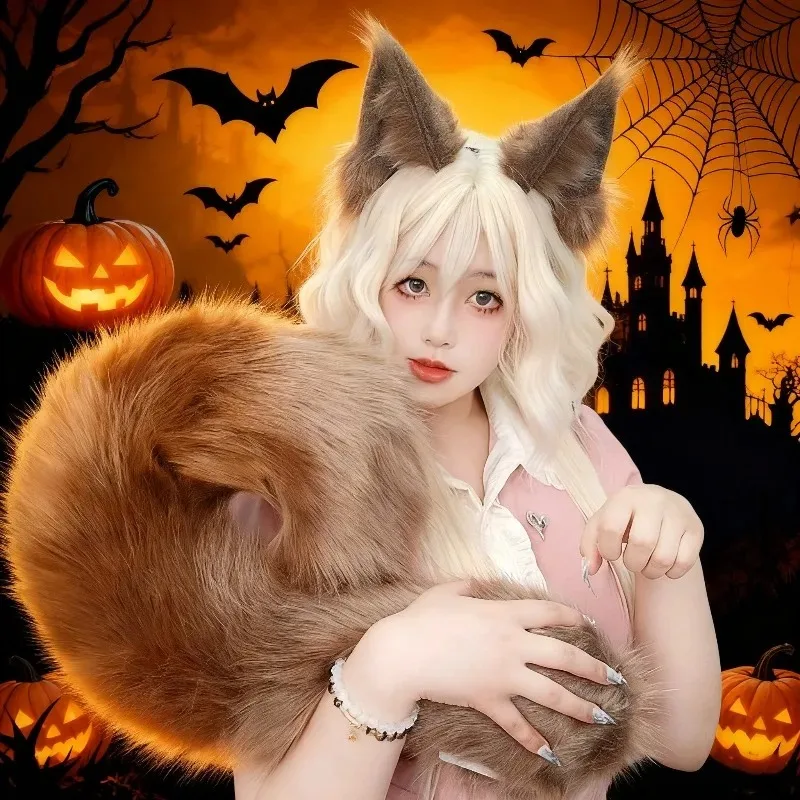 

1-2 шт., плюшевая повязка на голову с беличьими ушками для женщин, корейская сексуальная мода, обруч для волос для девочек, костюм, повязка для волос на Хэллоуин, аксессуары для косплея