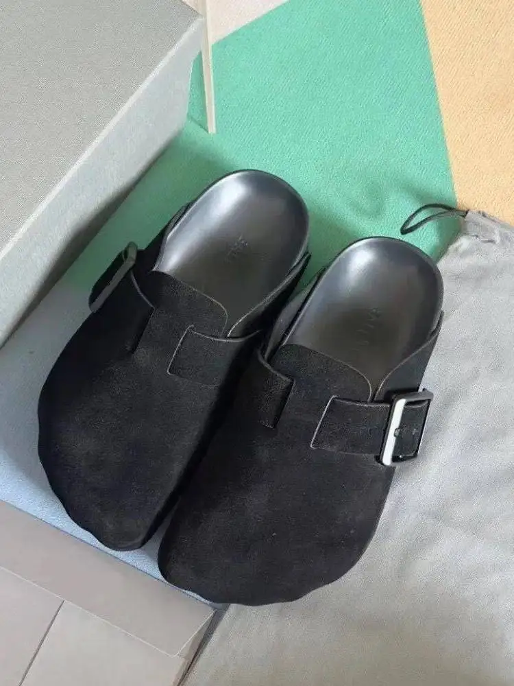 

Faionable Five-Finger Mules Leather Slippers Thi Bot Outdoor Wearable Summer Flat Heel Rubber Sole Slippers