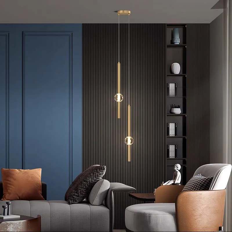 

Modern luxury crystal ball pendant lamps for dining room led light Home Copper Restaurant chandelier bedroom bedside lamp