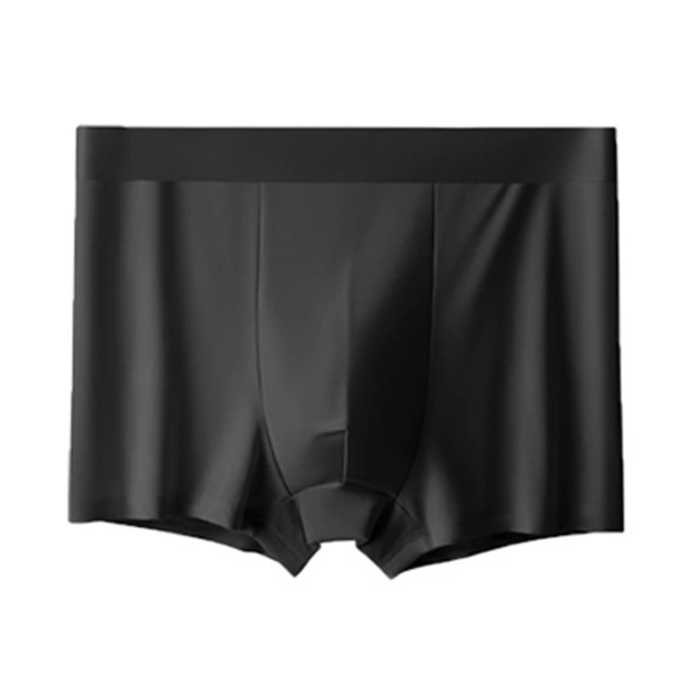 Comfortable Boxer Shorts Ice Silk Underwear Sleepwear Low Waist Style Medium Stretch Elasticity Polyester Fabric