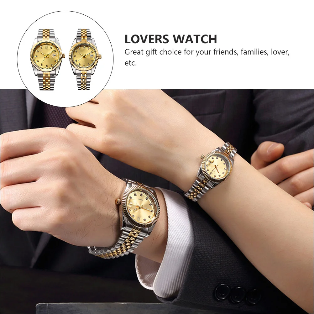 2pcs Night Luminous Couple Watches For Men Women Fashion Quartz Wristwatch Simple Clock Gift Mineral Glass Mirror Lovers Watch
