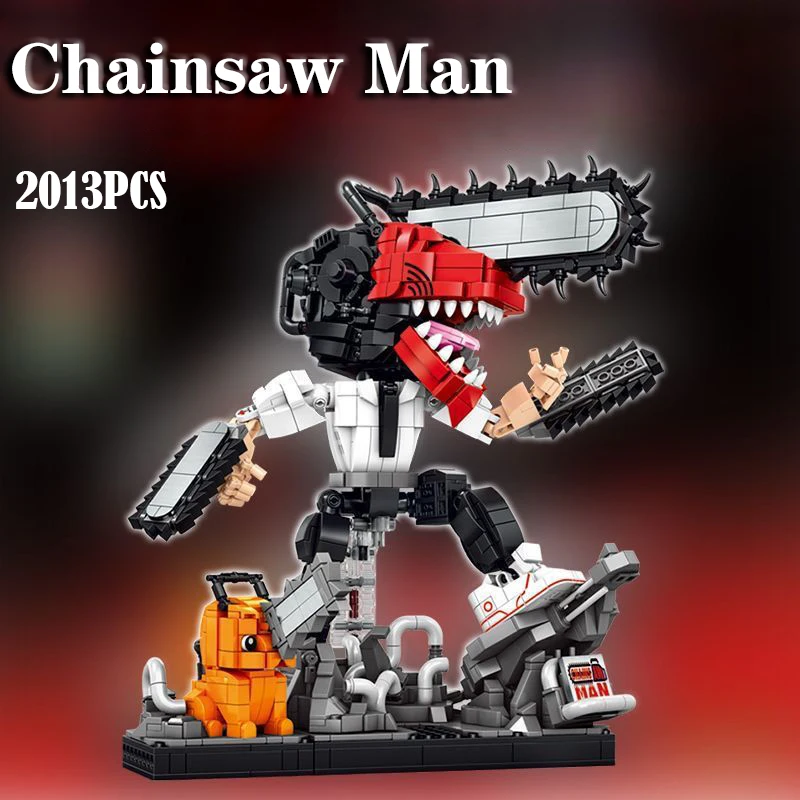 MOC Creative Technical Chainsawer Man Building Blocks Toys Super Anime Action Heroes Figures Model Assembly Bricks Boy Kids Gift