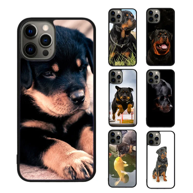 Cool Rottweiler Dog Soft TPU Phone Case For iPhone SE2020 15 16 14 13 Pro Max Coque 12 11 Pro Max 8 PLUS 7 mini fundas cover