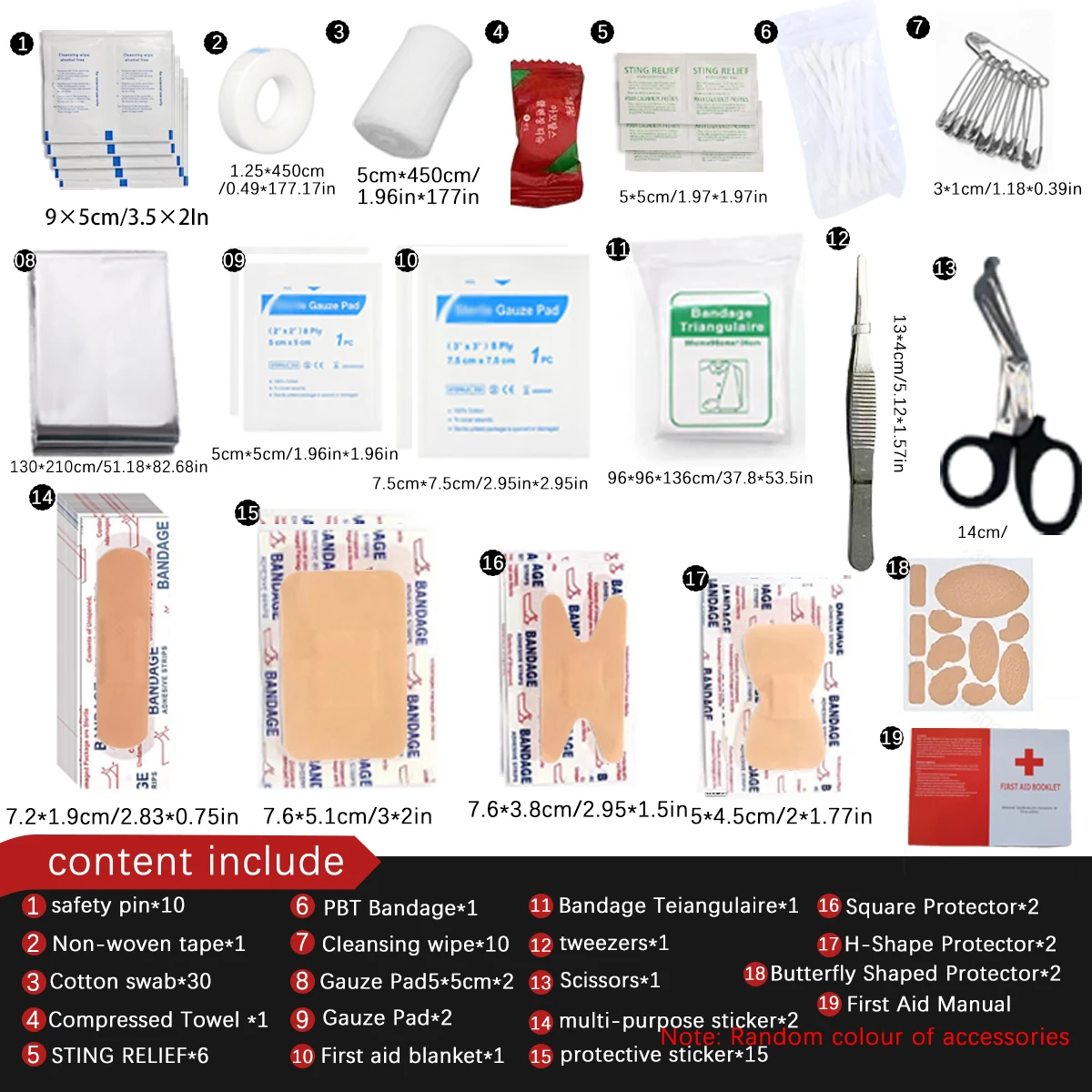 Comprehensive First Aid kit for Outdoor Exploration - portable, suitable for hunting, hiking, and camping