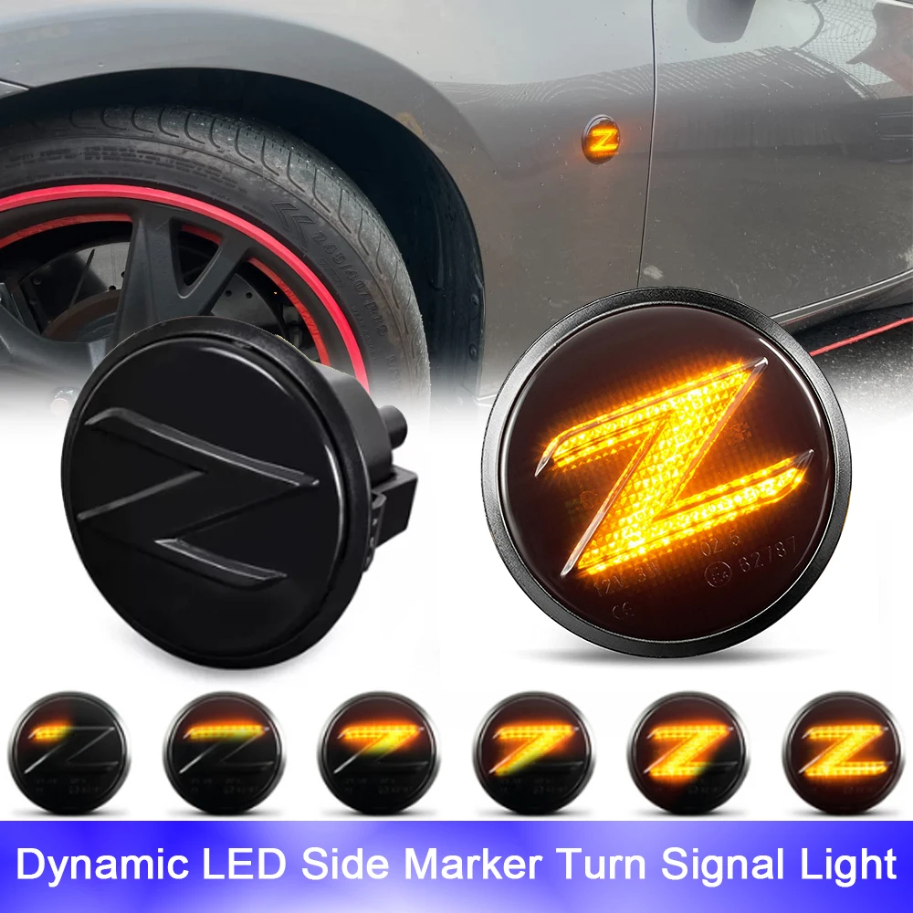 

2x LED Sequential Blinker Side Marker Turn Signal Lights Canbus For Nissan 370Z Coupe Nismo Z34 Roadster 2009-2020 Dynamic Amber