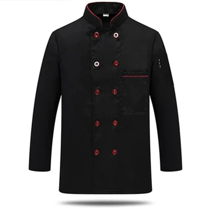 Western Hotel Chef Jacket บริการอาหารแขนยาวร้านอาหาร Chef Uniform Double Breasted Chef เสื้อผ้า Kitchen Cook Wear 89