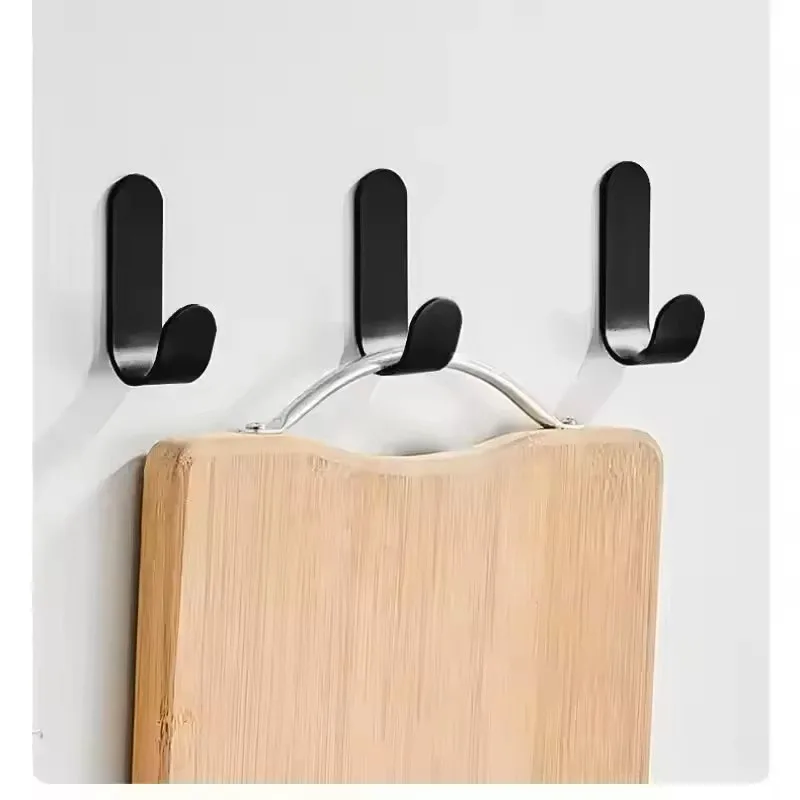 1-4Pcs Strong Stainless Steel Self-Adhesive Hooks Waterproof Sticky Hook Bathroom Robe Coat Towel Keys Hanging Organizer Hook