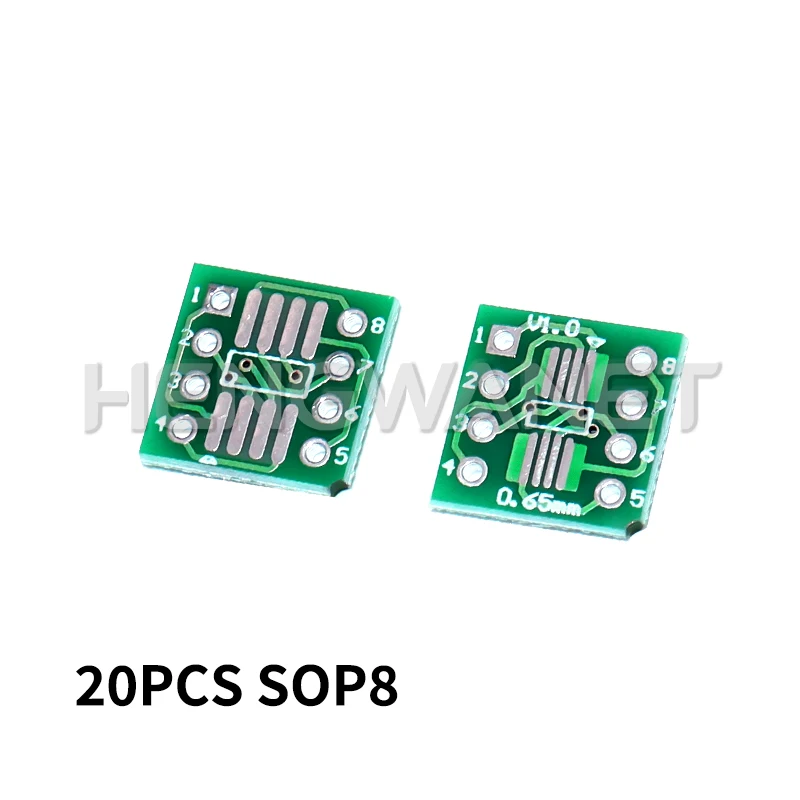 20PCS TSSOP8 SSOP8 SOP8 to DIP8 Transfer Board DIP Pin Board Pitch Adapter