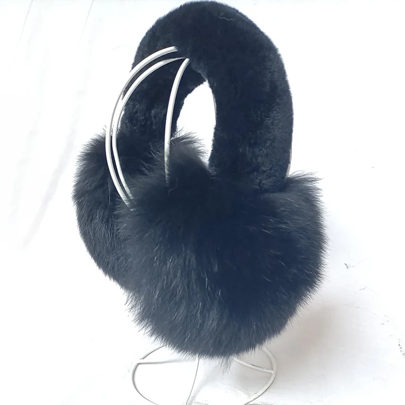 2024 New Winter Warm Natural Fox Fur Earmuff Luxury High Quality Women Wholesale Genuine Fur Earcap