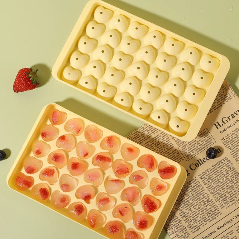 35 Holes Heart Chocolates Mold with Lid Candy Jelly Baking Mould Cake Decor Soap Candle Making Set Gifts Kitchen Ice Cube Tray