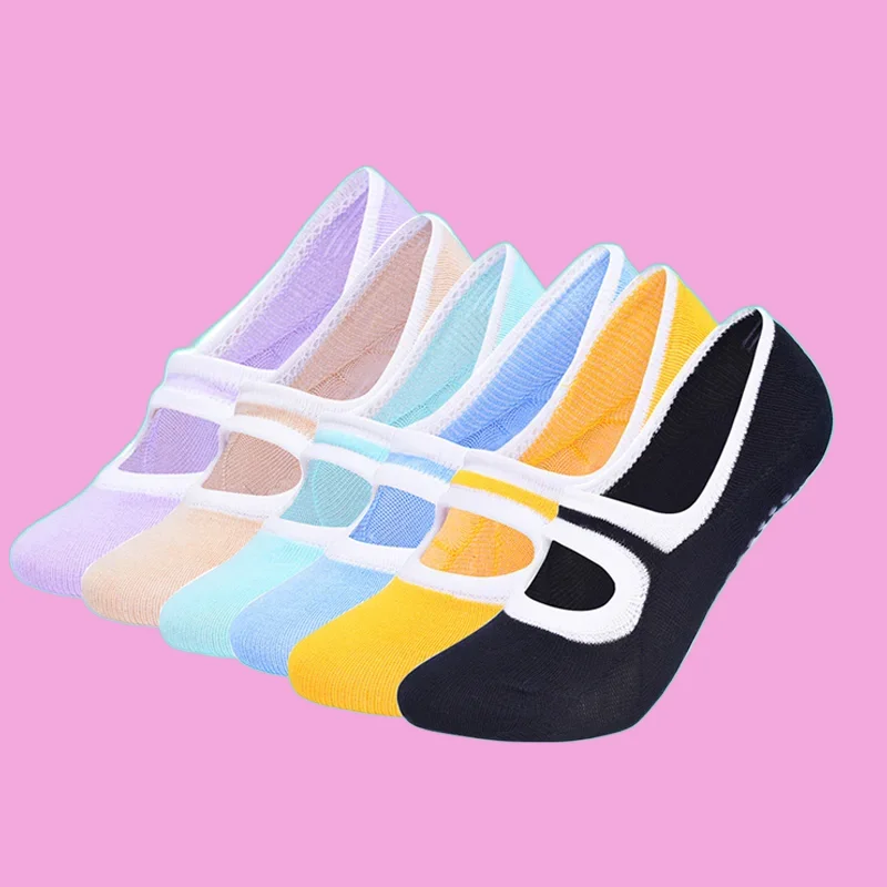 3/5 Pairs High Quality Women Short Socks New Fashion Anti-Slip Damping Pilates Ballet Fitness Breathable Women Yoga Boat Socks