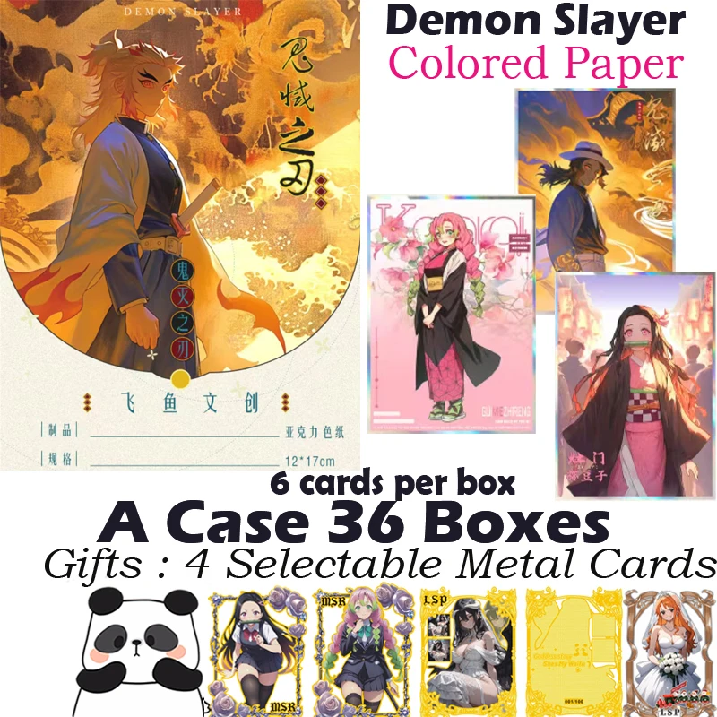 New FLYFISH Demon Slayer Colored Paper Nezuko Mitsuri Shinobu Hobby Doujin Anime Game Collection Card Kids Toy Birthday Gifts