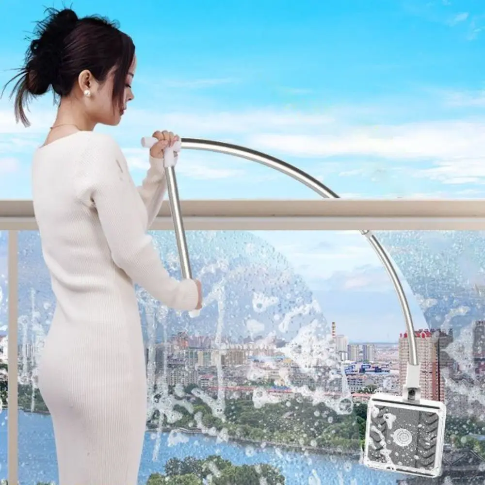 

Инструмент для чистки окон из нержавеющей стали и полипропилена. Растягивающийся серый высотный очиститель окон. Гибкая дуга для чистки.