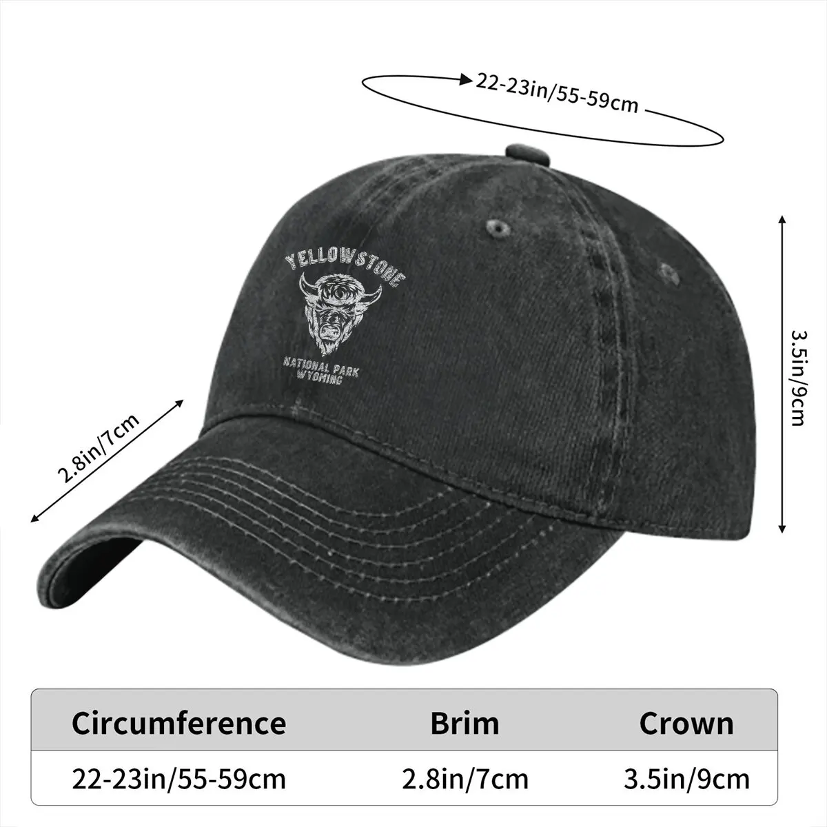 Washed Men's Baseball Cap Special Trucker Snapback Caps Dad Hat Yellowstone National Park Golf Hats