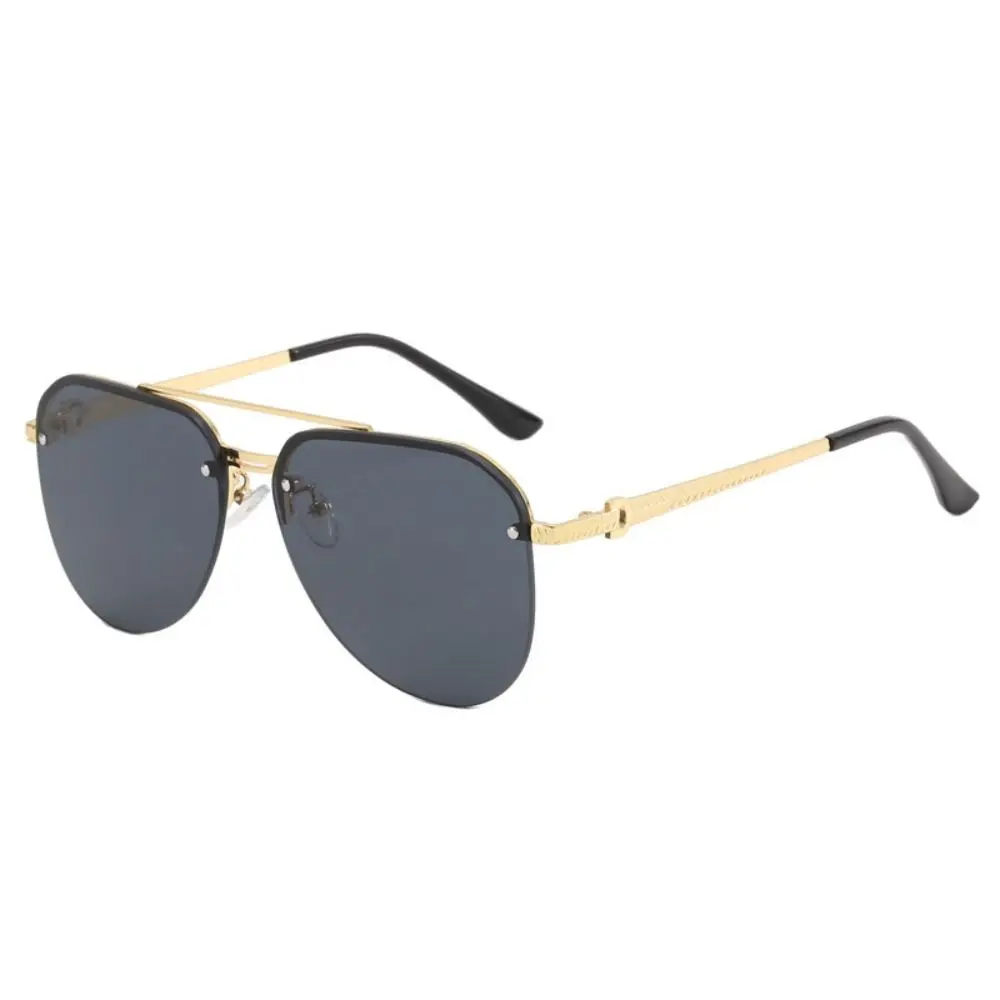 New Retro Half Frame Sunglasses Fashion Women Men Square Frame Sunglasses Classic Outdoor Metal Sun Glasses