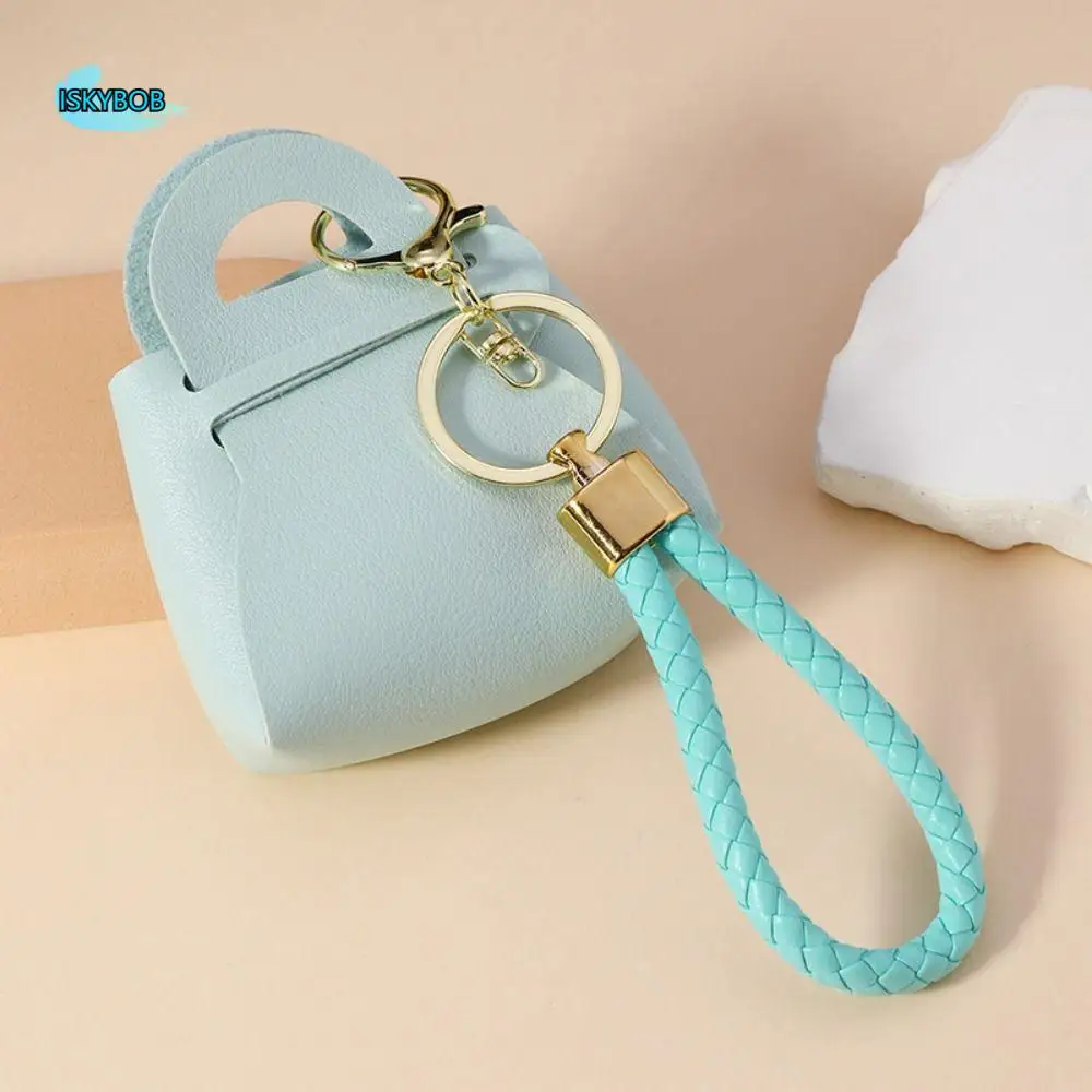 

Zipper PU Key Bag Wallet Clutch Fashionable Coin Purse Wallet with Keychain Solid color Mini Storage Pouch Car Key Chain