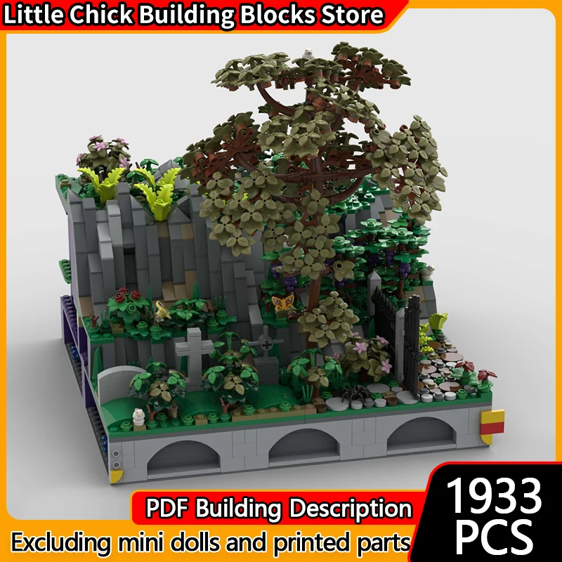 

Средневековый замок, модель MOC, строительные кирпичи, пейзаж и кладовище, модульная технология, детские праздничные подарки, сборка игрушек, костюм