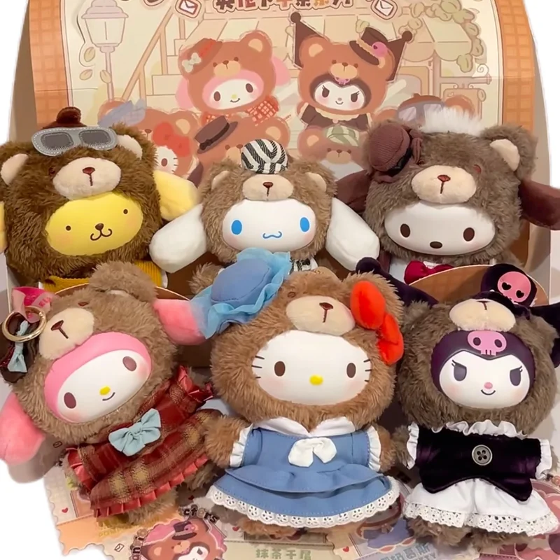 

Подлинная слепая коробка Cinnamoroll, серия послеобеденного чая, виниловая плюшевая кукла Kawaii Kuromi Hello Kitty Pochacco My Melody, игрушка, подарок для девочек