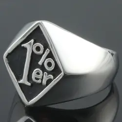 Trendy Polished Stainless Steel Ring 1% Sign Punk Hip Hop Finger Rings For Men Women Jewelry