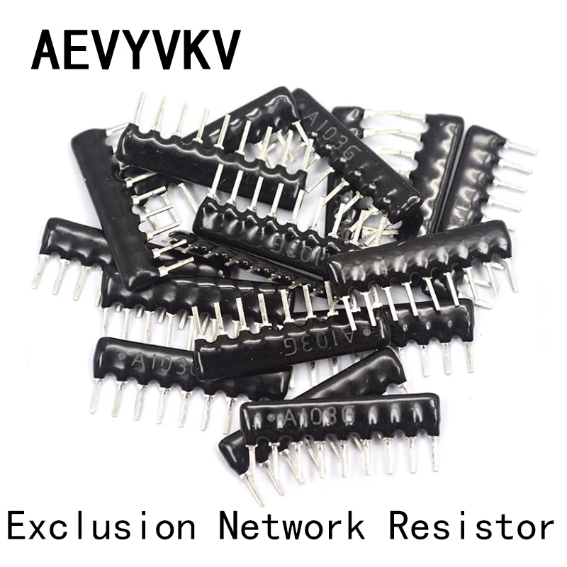 10PCS Exclusion Network Resistor Array 5PIN 6PIN 7PIN 8PIN 9PIN 1K 4.7K 10K 47K A102J A122J A202J A222J A332J A472J Resistance