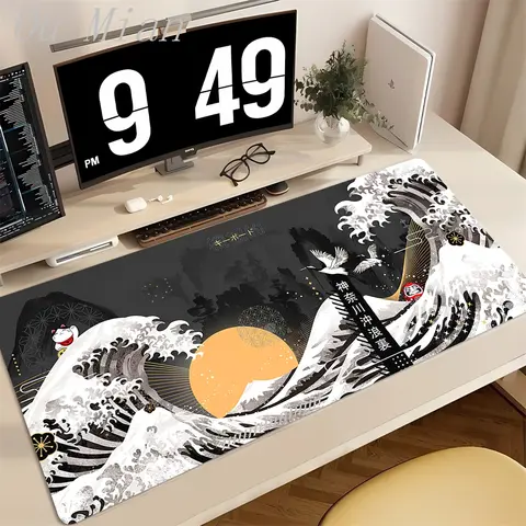 Japanese The Great Wave off Kanagawa Mouse Pad Large Computer Office Game Table Mats XL Rubber HD Gaming Mousepads Long Desk Mat
