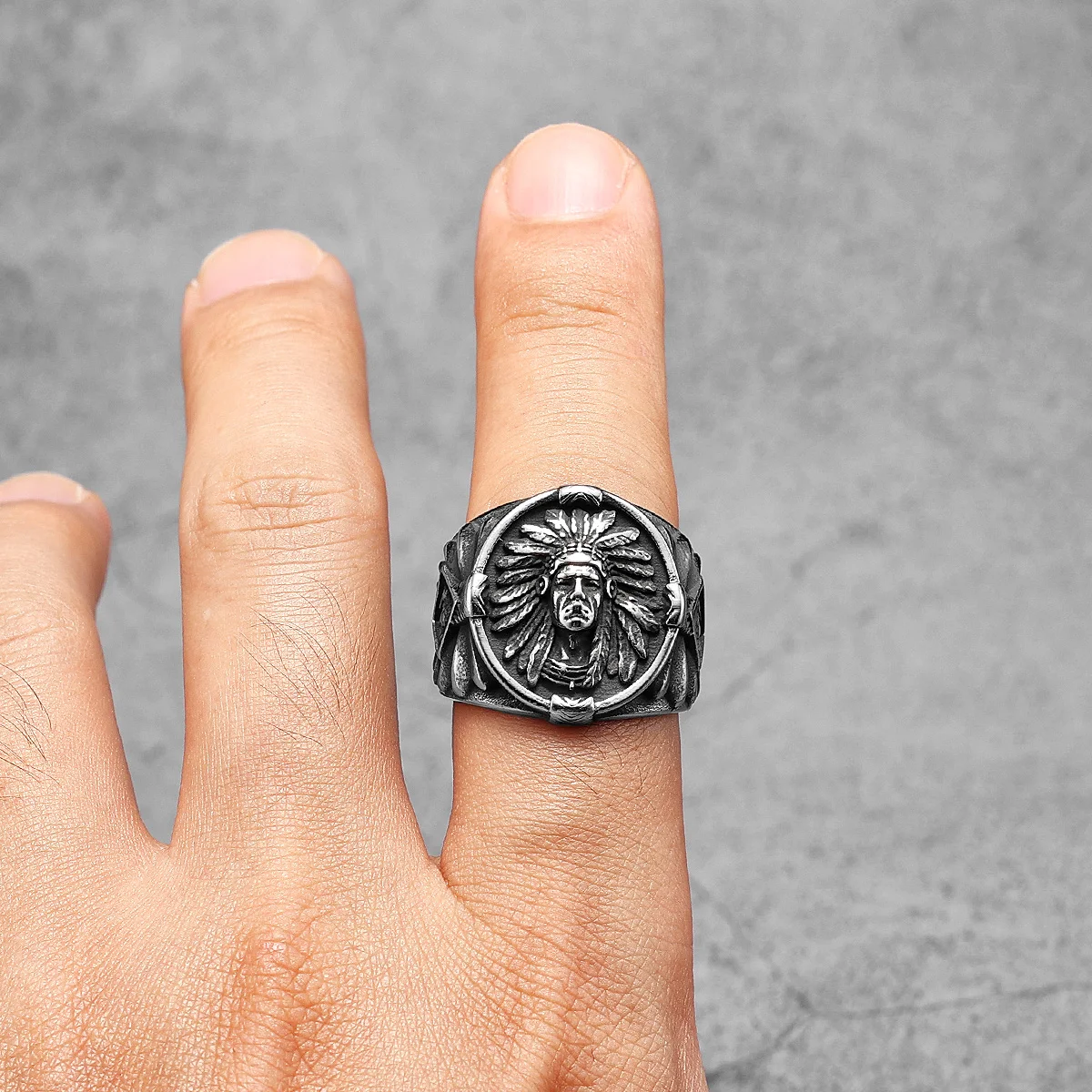 Chief Stainless Steel Men Rings Punk New In Hip Hop For Male Women Fashion Jewelry Creativity Gift Wholesale Dropshiping