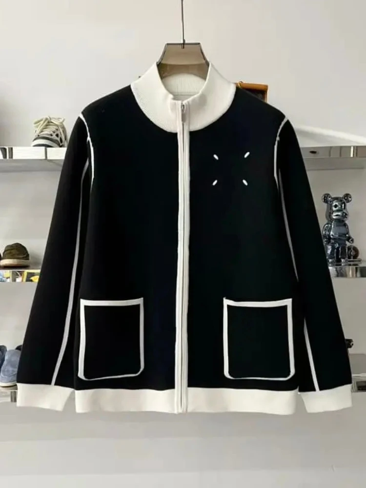 

Men's Zipper Knitted Cardigan Sweater Stand Collar Autumn Winter New Arrival Casual Faion Cool Sle Busin Wind Fine Gauge