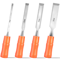 4Pcs Wood Chisel Tool Set 6/12/18/24mm Sturdy Carpenter Chisel Hand Tool for Softwood Hardwood Laminated Wood Auxiliary Tool