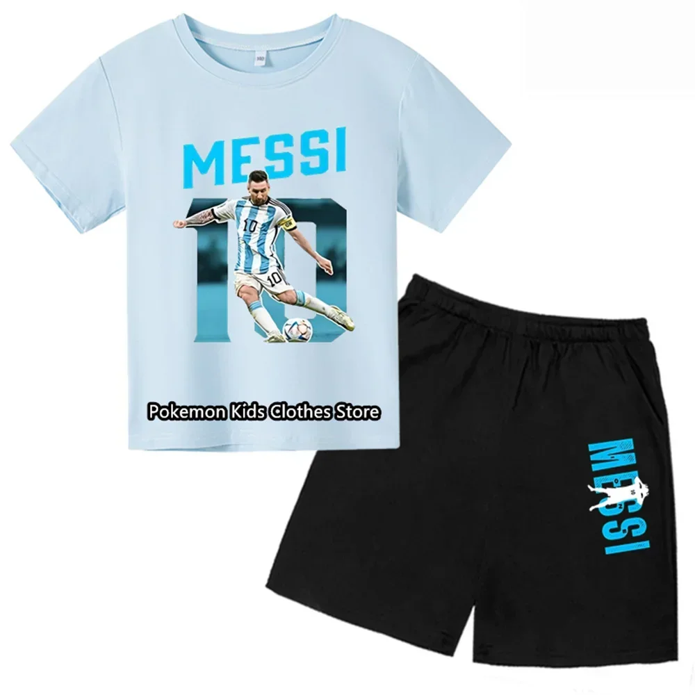 Messi T Shirt Boy Clothes Child Tee Boys T-shirts Summer Children's Clothing Girl T-shirt Set Shirt Baby Short Sleeve Kids Tops