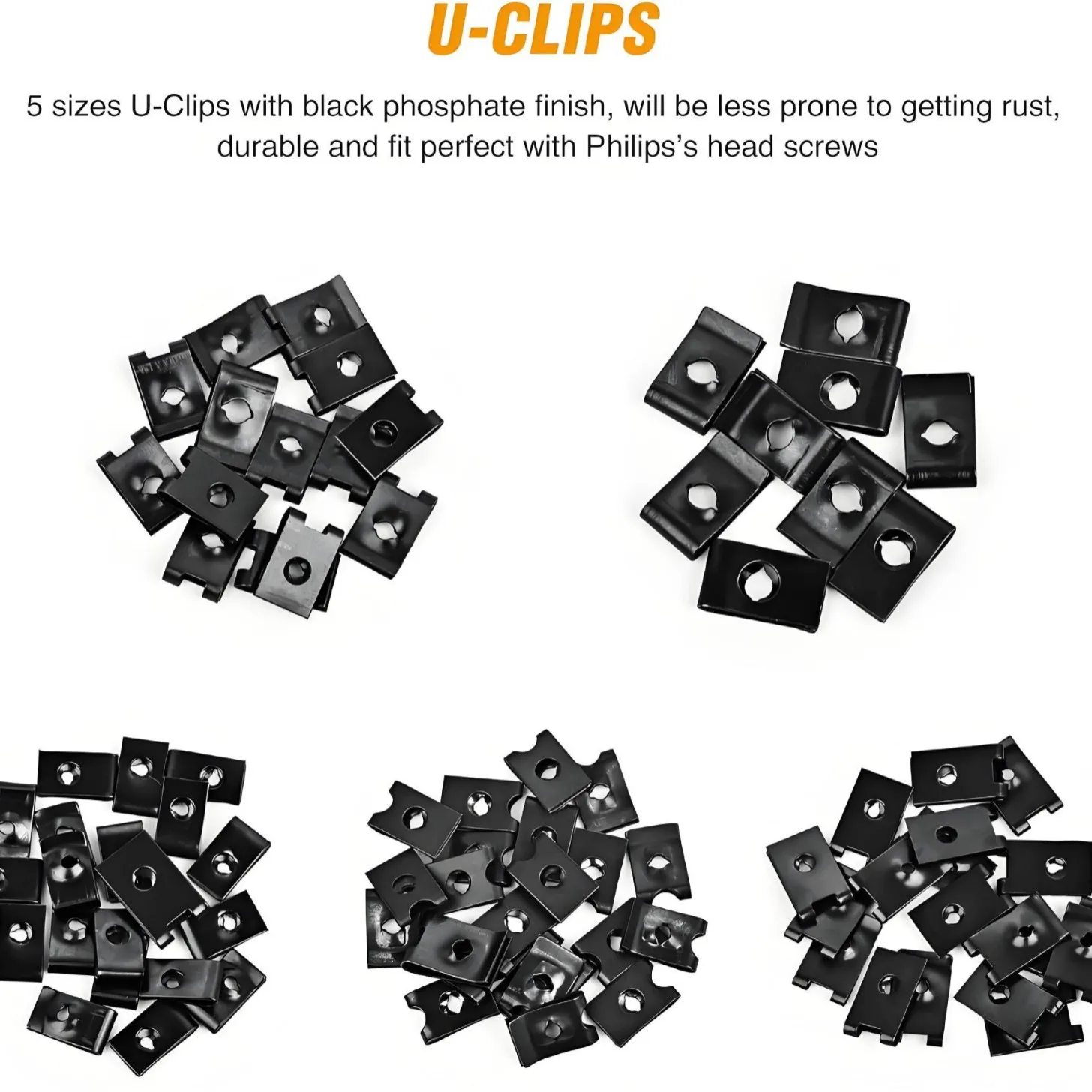 170 個のナットキットダッシュボード U ネジクリップ車と形状クリップと適切な部品の内部形状ガスケットを組み合わせた