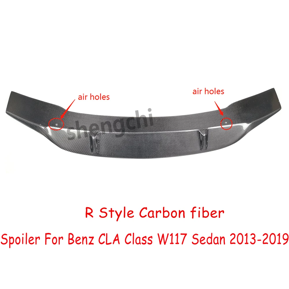 W117 R Style Carbon Fiber Spoiler For Mercedes Benz C117 CLA180 CLA200 CLA220 CLA250 CLA45 Sedan Rear Trunk Spoiler 2013-2019